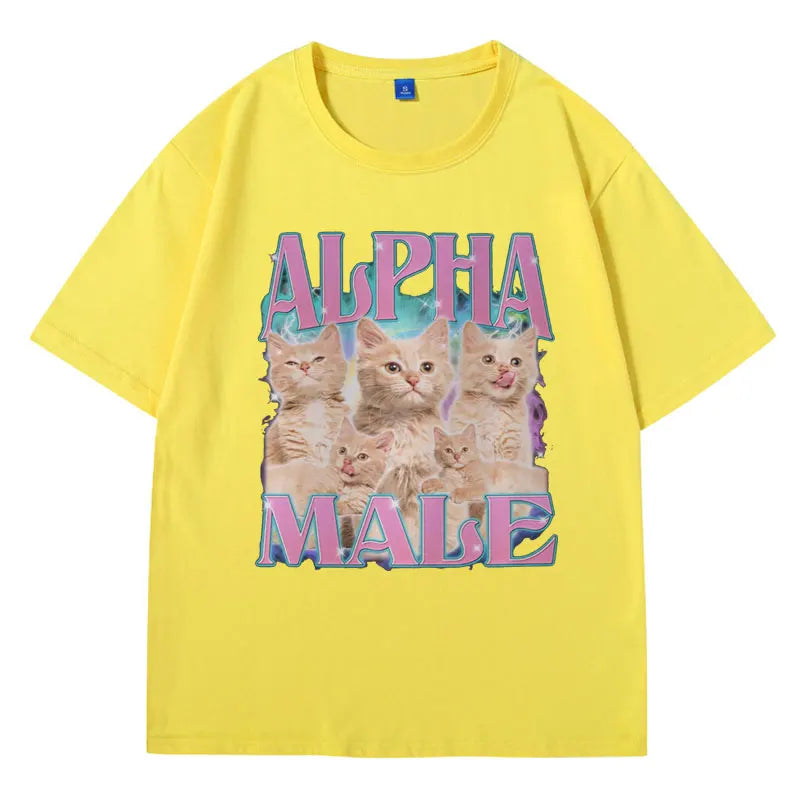 Alpha Male Funny Meme Tees for Men - Graphic Summer T-Shirt