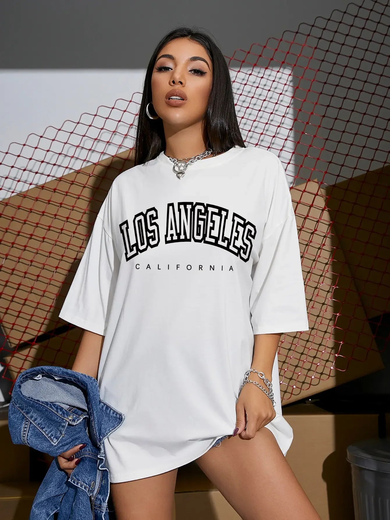 Women’s Oversized Los Angeles Tees - Short sleeve, High Quality T-shirt.