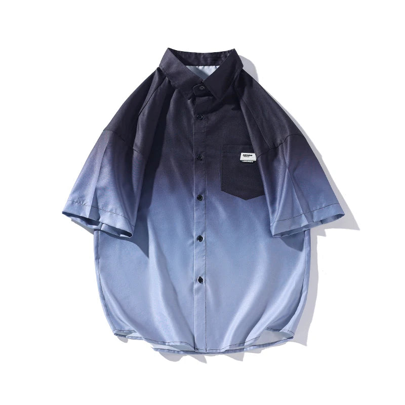 Korean style Tie-Dye Oversized Shirt - Vintage Streetwear for Men