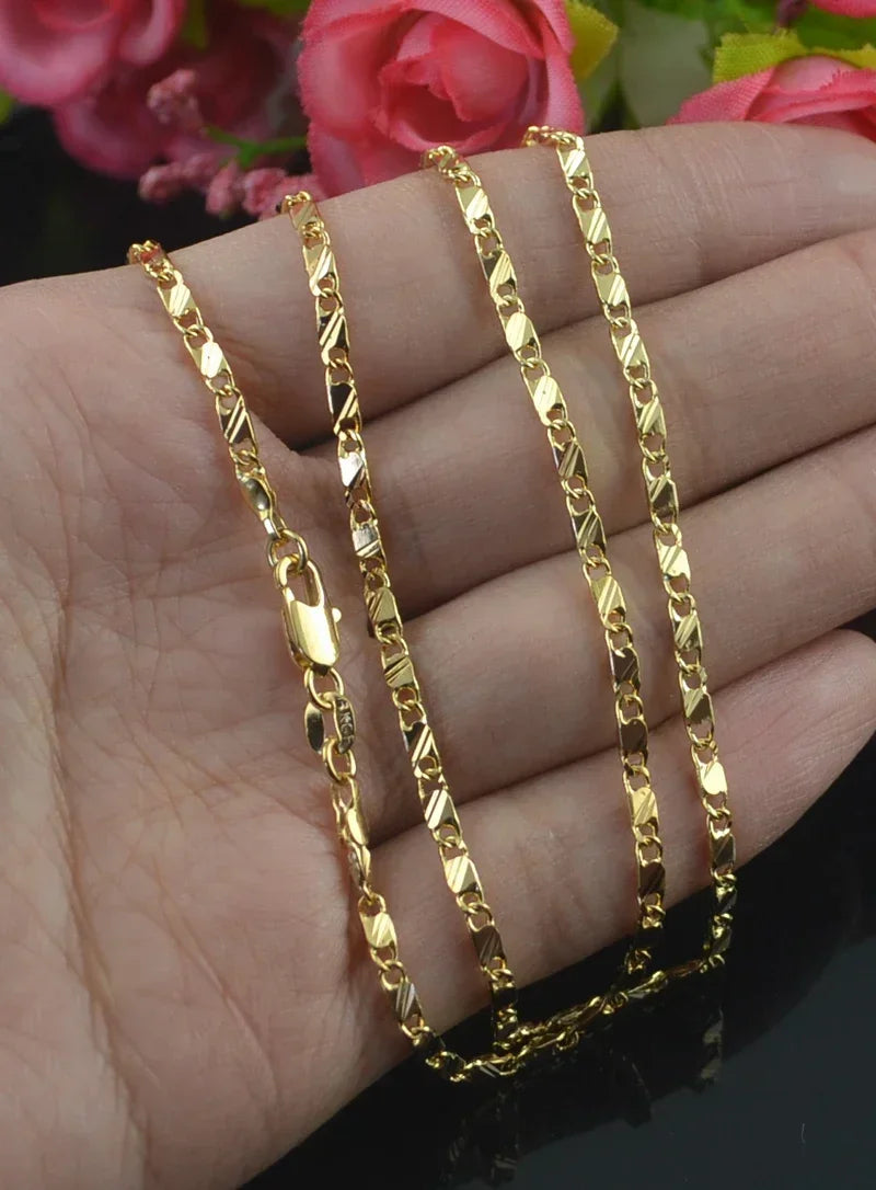 Exquisite 18K Gold-Filled Necklace - Unisex, 16-30 Inch Chain Jewellery