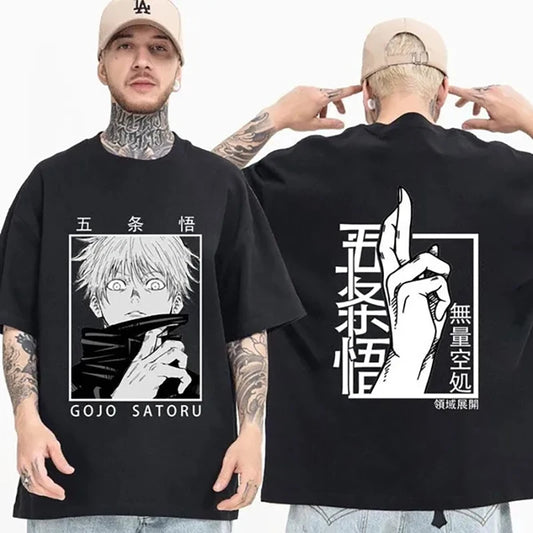 Anime JJK Gojo Satoru Print T-Shirt for Men Streetwear