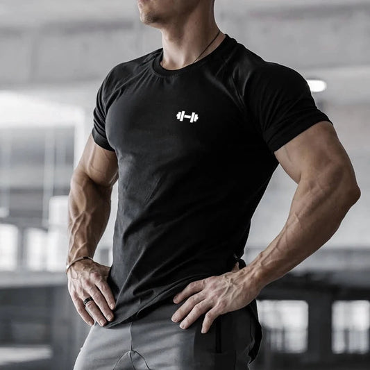 Men's Loose Short Sleeve Fitness T-Shirt for Bodybuilding