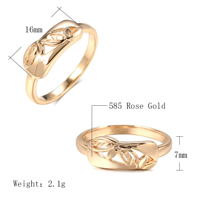 Kinel Rose Gold Zircon Ring - Turkish style Gold Jewellery