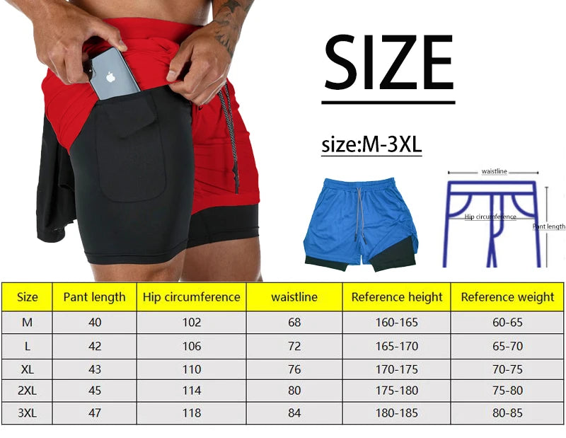 Anime Performance Shorts - Men's 2-in-1 Gym Workout