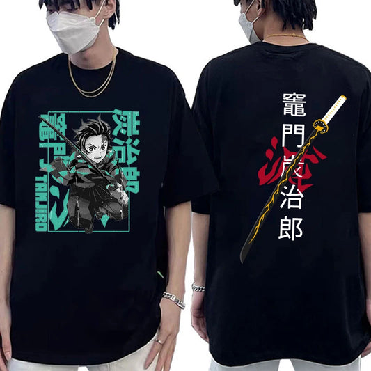 Anime Demon Slayer Tanjirou Printed T-Shirts for Men: Casual Summer Tees