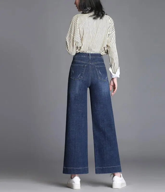 High Waist Straight Leg Boyfriend Jeans Women's Casual Baggy Denim