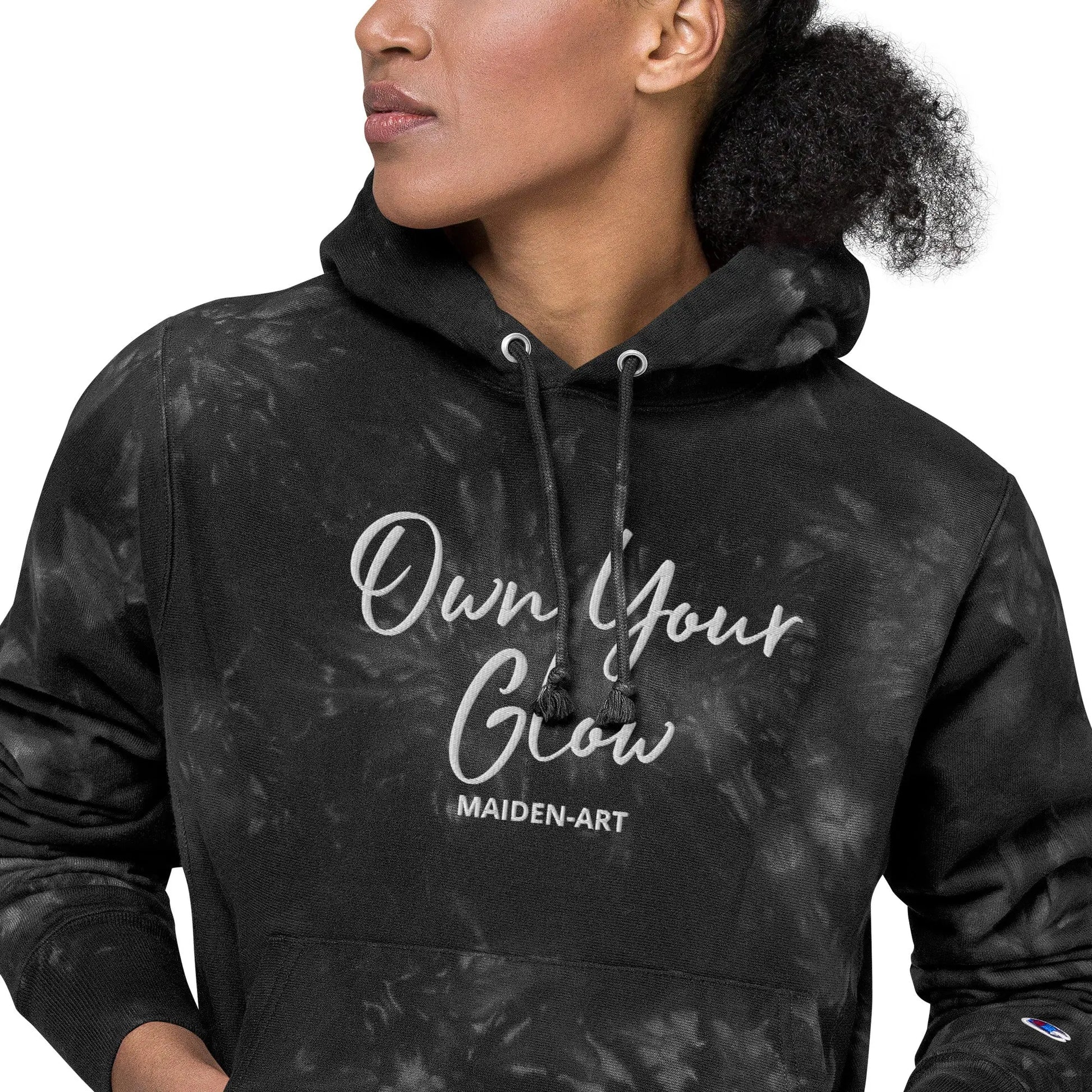 Unisex Champion Tie-Dye Hoodie | Embroidered Own Your Glow