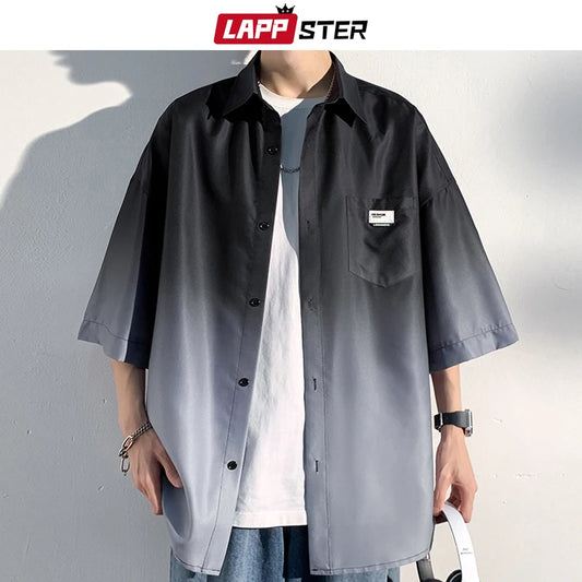 Korean style Tie-Dye Oversized Shirt - Vintage Streetwear for Men