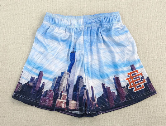 Men's New York Skyline Casual Shorts Fitness Basketball Shorts