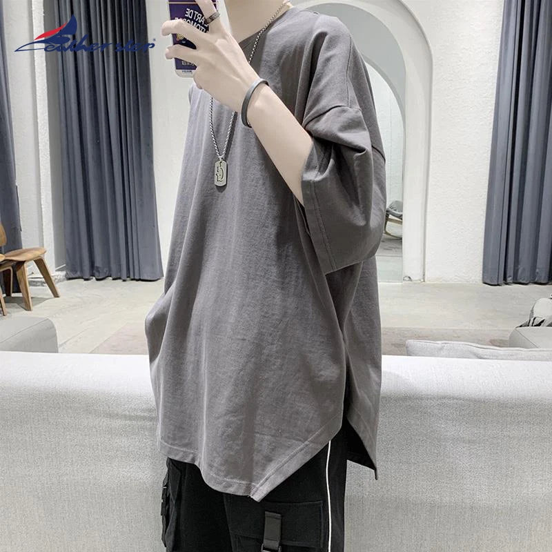 Men's Oversized Korean Streetwear T-Shirt.